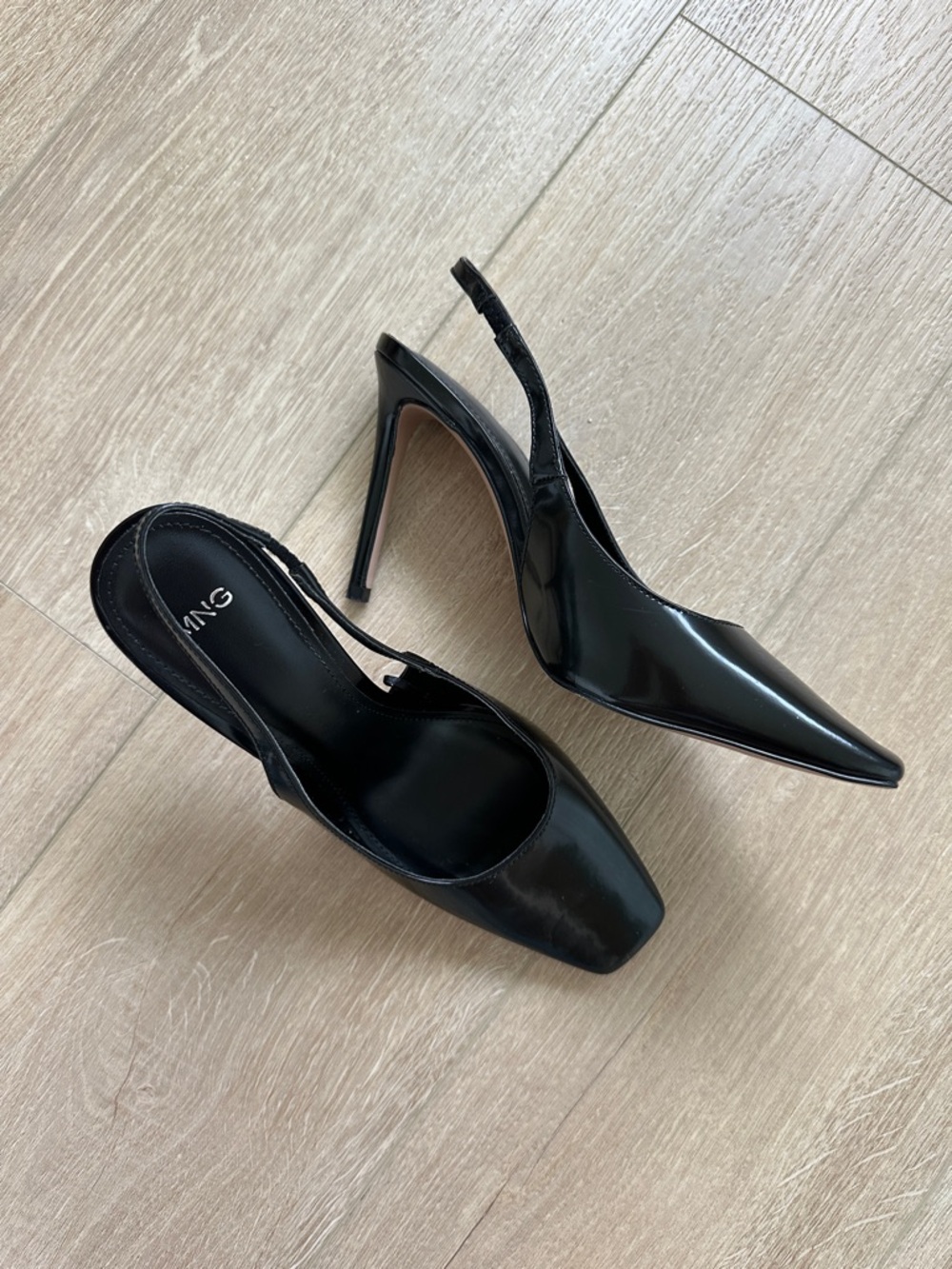 Mango MNG Black Slingback Heels